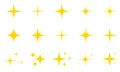 Sparkle star icon set. Twinkle symbol in flat design. Vector illustration Royalty Free Stock Photo